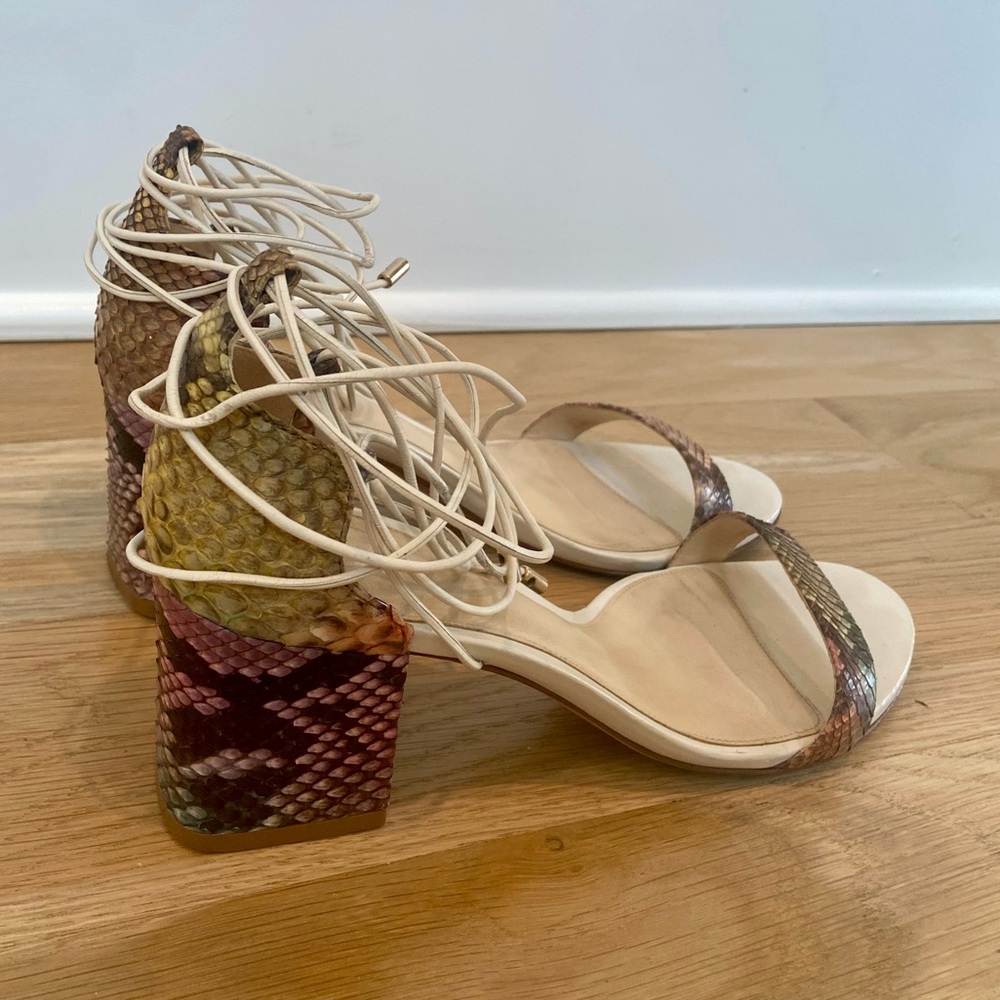 Alexandre Birman Multicolor Python Block Heel Lac… - image 1